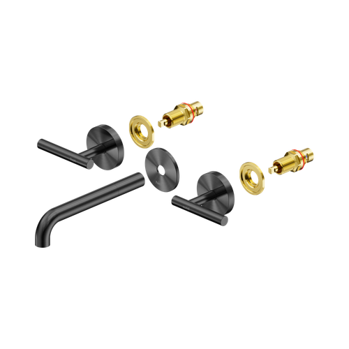 Mecca Lever Wall Basin or Bath Set 185mm Spout Trim Kit (Only) Gunmetal [324501]