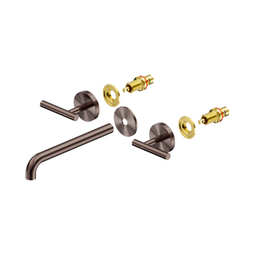 Mecca Lever Wall Basin or Bath Set 220mm Spout Trim Kit (Only) Brushed Bronze [324505]