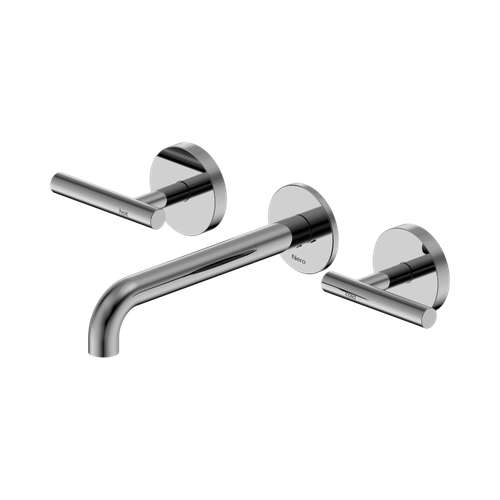 Mecca Lever Wall Basin or Bath Set 185mm Spout Chrome [324506]