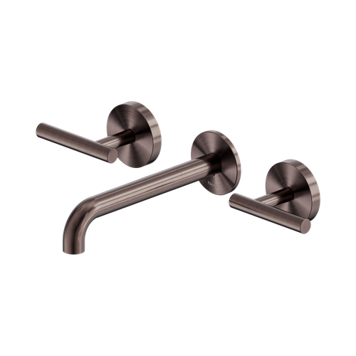 Mecca Lever Wall Basin or Bath Set 185mm Spout Brushed Bronze [324508]