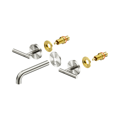 Mecca Lever Wall Basin or Bath Set 160mm Spout Trim Kit (Only) Brushed Nickel [324528]