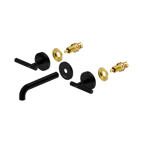 Mecca Lever Wall Basin or Bath Set 160mm Spout Trim Kit (Only) Matte Black [324545]