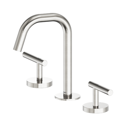 Mecca Lever Basin Set Edge Spout Brushed Nickel [324558]