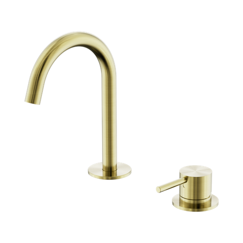 Mecca Hob Basin Mixer Set Arc Spout Brushed Gold [324563]