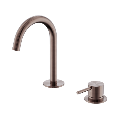 Mecca Hob Basin Mixer Set Arc Spout Brushed Bronze [324566]