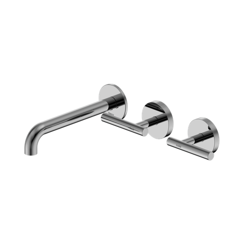 Mecca Lever Wall Basin or Bath Set 185mm Offset Spout Chrome [324612]