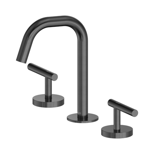 Mecca Lever Basin Set Edge Spout Gun Metal [324635]