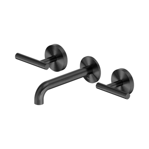 Mecca Lever Wall Basin or Bath Set 160mm Spout Gunmetal [324617]