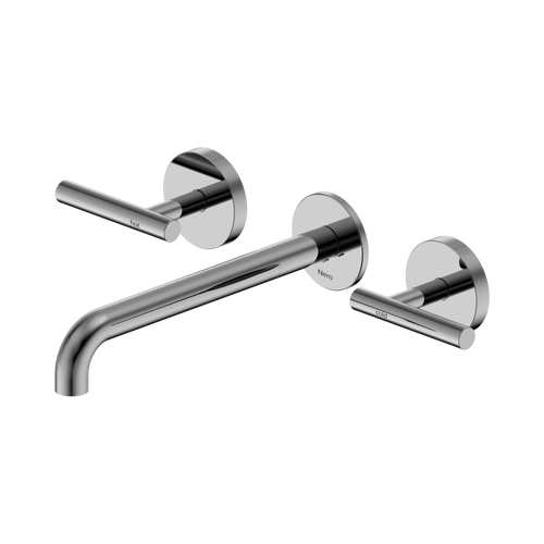 Mecca Lever Wall Basin or Bath Set 220mm Spout Chrome [324546]