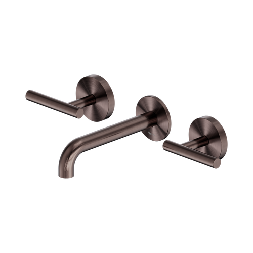 Mecca Lever Wall Basin or Bath Set 160mm Spout Brushed Bronze [324554]