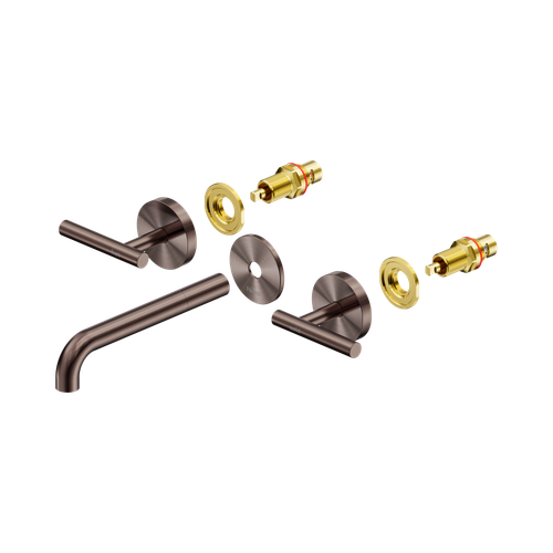 Mecca Lever Wall Basin or Bath Set 185mm Spout Trim Kit (Only) Brushed Bronze [324571]
