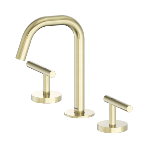 Mecca Lever Basin Set Edge Spout Brushed Gold [324575]
