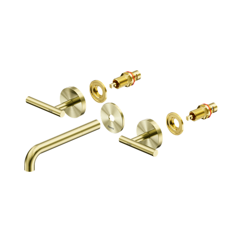 Mecca Lever Wall Basin or Bath Set 185mm Spout Trim Kit (Only) Brushed Gold [324592]