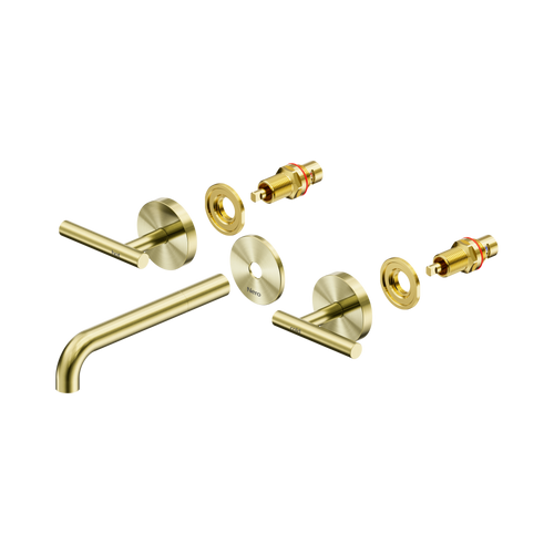 Mecca Lever Wall Basin or Bath Set 185mm Spout Trim Kit (Only) Brushed Gold [324592]