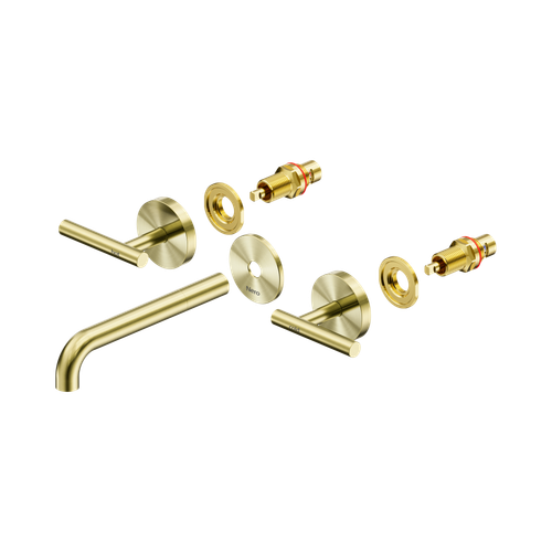 Mecca Lever Wall Basin or Bath Set 185mm Spout Trim Kit (Only) Brushed Gold [324592]
