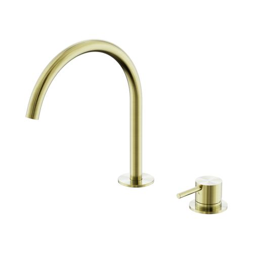 Mecca Hob Bath or Kitchen Mixer Set Arc Spout Brushed Gold [324600]