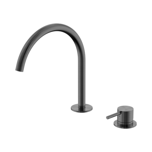 Mecca Hob Bath or Kitchen Mixer Set Arc Spout Gun Metal [324626]
