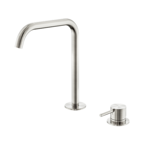 Mecca Hob Bath or Kitchen Mixer Set Edge Spout Brushed Nickel [324628]