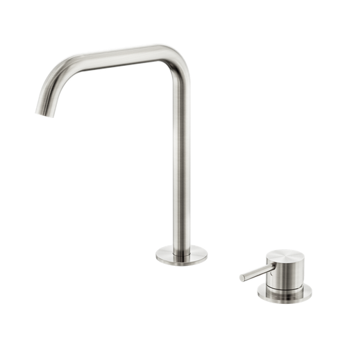 Mecca Hob Bath or Kitchen Mixer Set Edge Spout Brushed Nickel [324628]