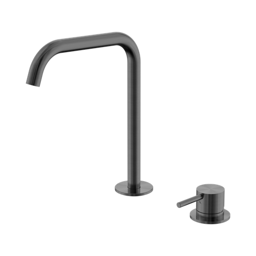 Mecca Hob Bath or Kitchen Mixer Set Edge Spout Gun Metal [324644]