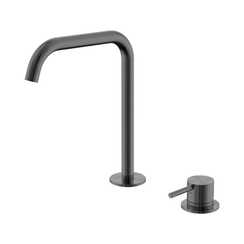 Mecca Hob Bath or Kitchen Mixer Set Edge Spout Gun Metal [324644]