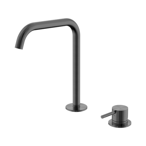 Mecca Hob Bath or Kitchen Mixer Set Edge Spout Gun Metal [324644]