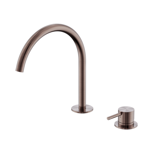 Mecca Hob Bath or Kitchen Mixer Set Arc Spout Brushed Bronze [324503]