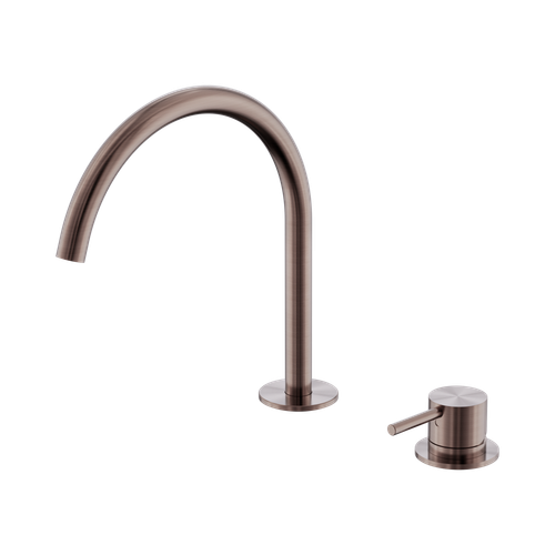 Mecca Hob Bath or Kitchen Mixer Set Arc Spout Brushed Bronze [324503]