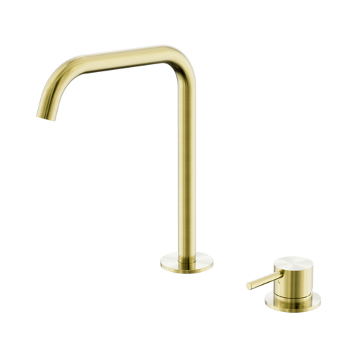Mecca Hob Bath or Kitchen Mixer Set Edge Spout Brushed Gold [324507]