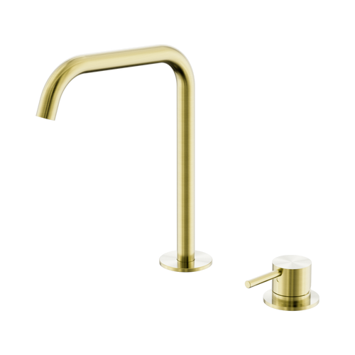 Mecca Hob Bath or Kitchen Mixer Set Edge Spout Brushed Gold [324507]