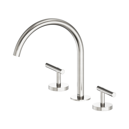 Mecca Lever Bath or Kitchen Set Arc Spout Brushed Nickel [324539]