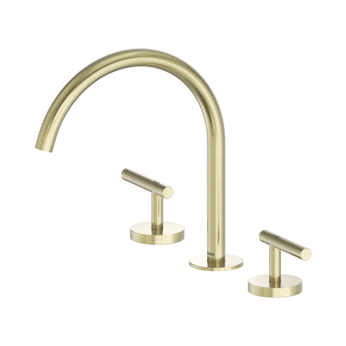 Mecca Lever Bath or Kitchen Set Arc Spout Brushed Gold [324559]
