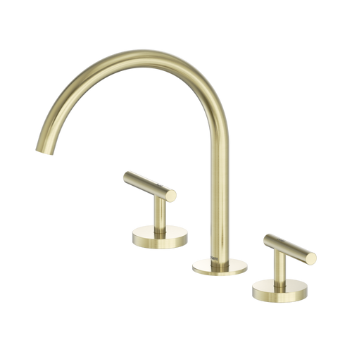 Mecca Lever Bath or Kitchen Set Arc Spout Brushed Gold [324559]
