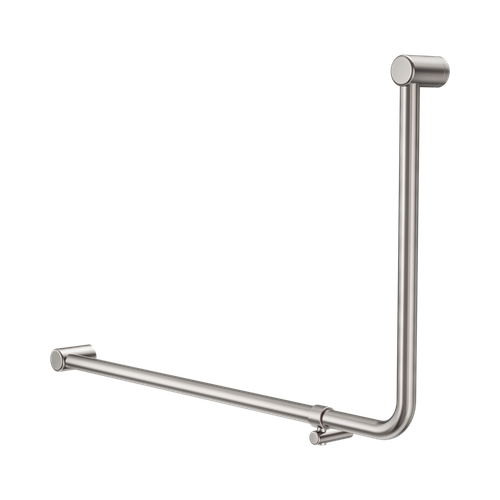 Mecca Care 32mm DDA Accessible Toilet 90° Bent Tube Grab Rail 600 x 1000mm Brushed Nickel [325437]