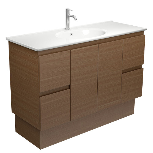 Rotondo Edge Walnut 1200 Vanity on Kickboard 1 Tap Hole [313580]