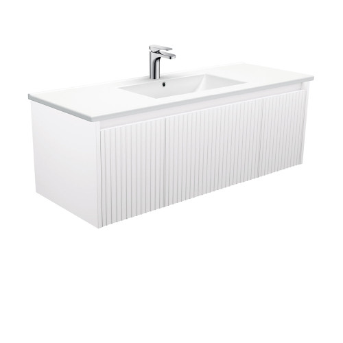 Dolce Alina Satin White 1200 Wall-Hung Vanity 1 Tap Hole [313589]