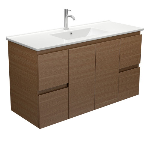 Dolce Edge Walnut 1200 Wall-Hung Vanity 1 Tap Hole [314787]