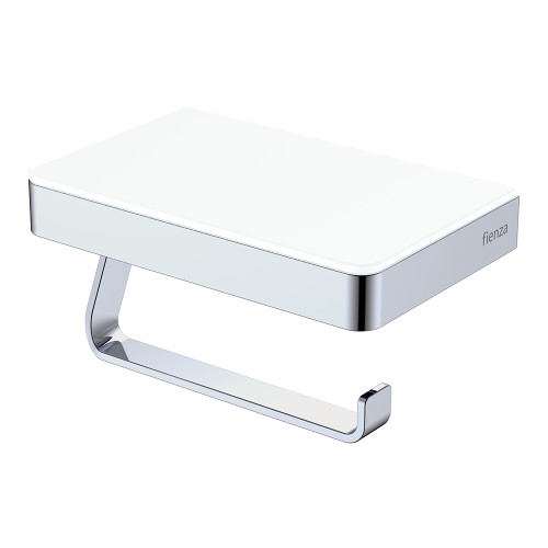 Tono Toilet Roll Holder with Glass Shelf Chrome [316798]