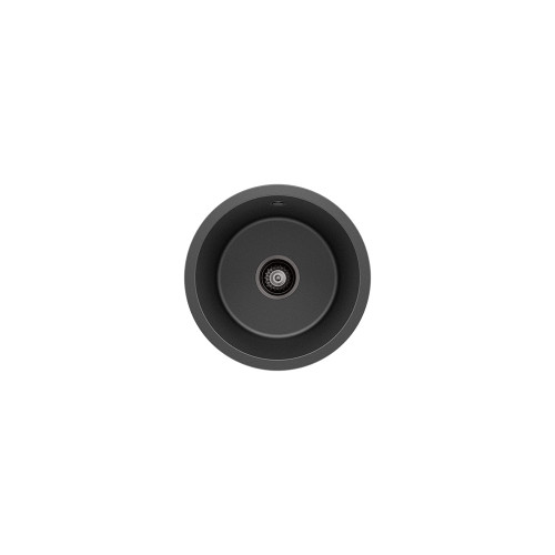 Kuro Granite 22L Round Single Bowl Kitchen Sink Matte Black [318336]