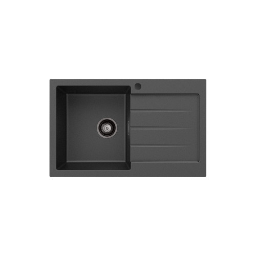 Kuro Granite 32L Single Kitchen Sink with Drainer Left Bowl Matte Black [318315]