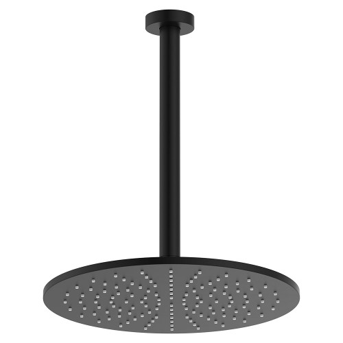 Empire Slim Ceiling Shower 300mm Head 350mm Drop Matte Black [320491]