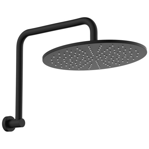 Empire Slim Gooseneck Shower Arm Set Matte Black [320490]