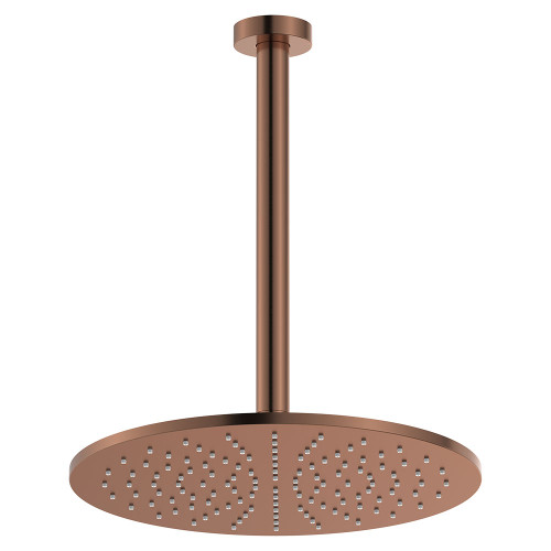 Empire Slim Ceiling Shower 300mm Head 350mm Drop Brushed Copper [320494]