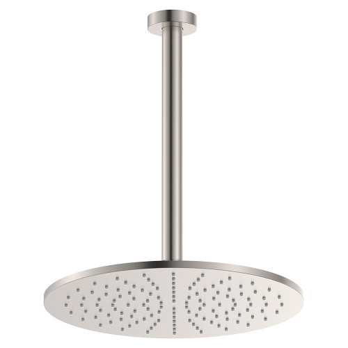 Empire Slim Ceiling Shower 300mm Head 350mm Drop Brushed Nickel [320512]