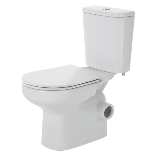 Petra Close-Coupled Toilet Suite Right Skew Trap Gloss White with Slim Seat [320469]