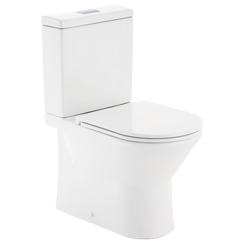 Escola Back-to-Wall Toilet Suite S Trap 90-160 Slim Seat Gloss White [320468]