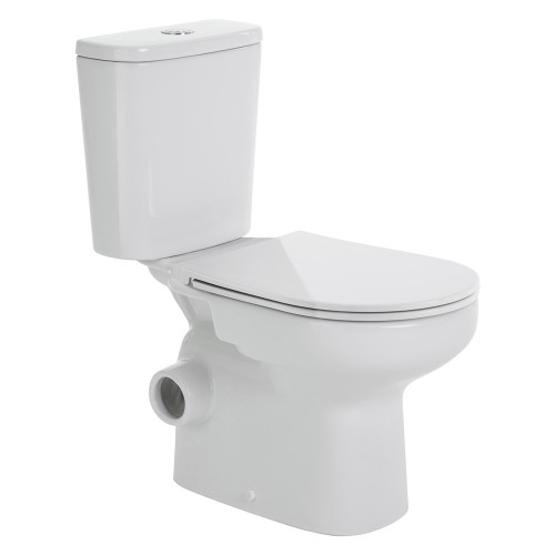 Petra Close-Coupled Toilet Suite Left Skew Trap Gloss White with Slim Seat [320445]