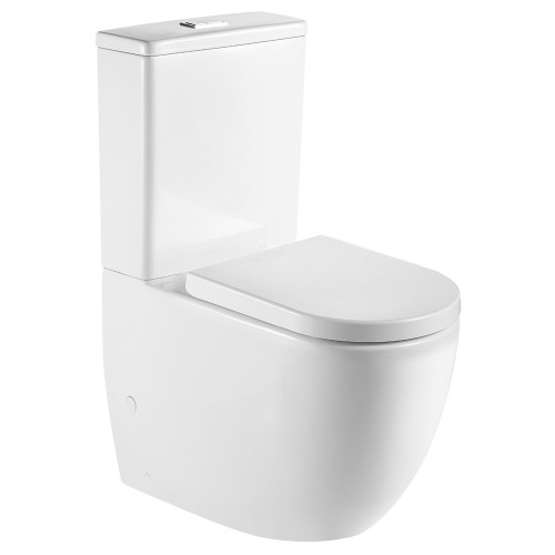 Joli Tornado Rimless Back-to-Wall S Trap 160230 Toilet Suite Pan + Seat + R&T Cistern Gloss White [320450]
