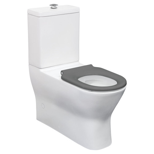 Isabella Care Wall Faced Suite P Trap Grey Seat R&T Cistern with Black Flush Button [320416]