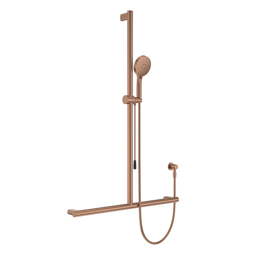 Care Inverted T Rail Shower with Push/Pull Slider Brushed Copper [320475]